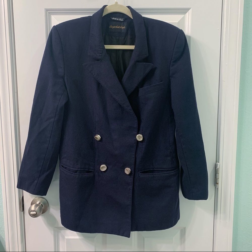 Giorgio Sant Angelo navy blue wool peacoat